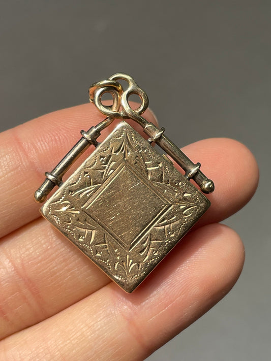 Antique 14K Gold Motif Square Locket