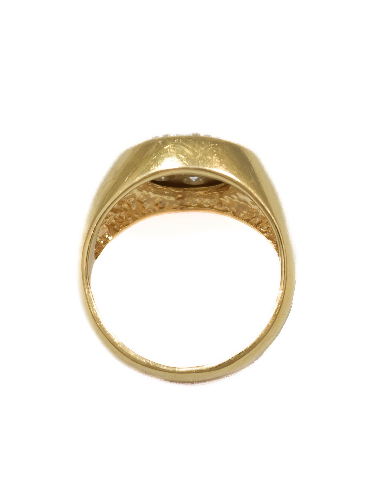 Vintage 14K Yellow Gold 1.45 CTW Diamond Cluster Signet Ring