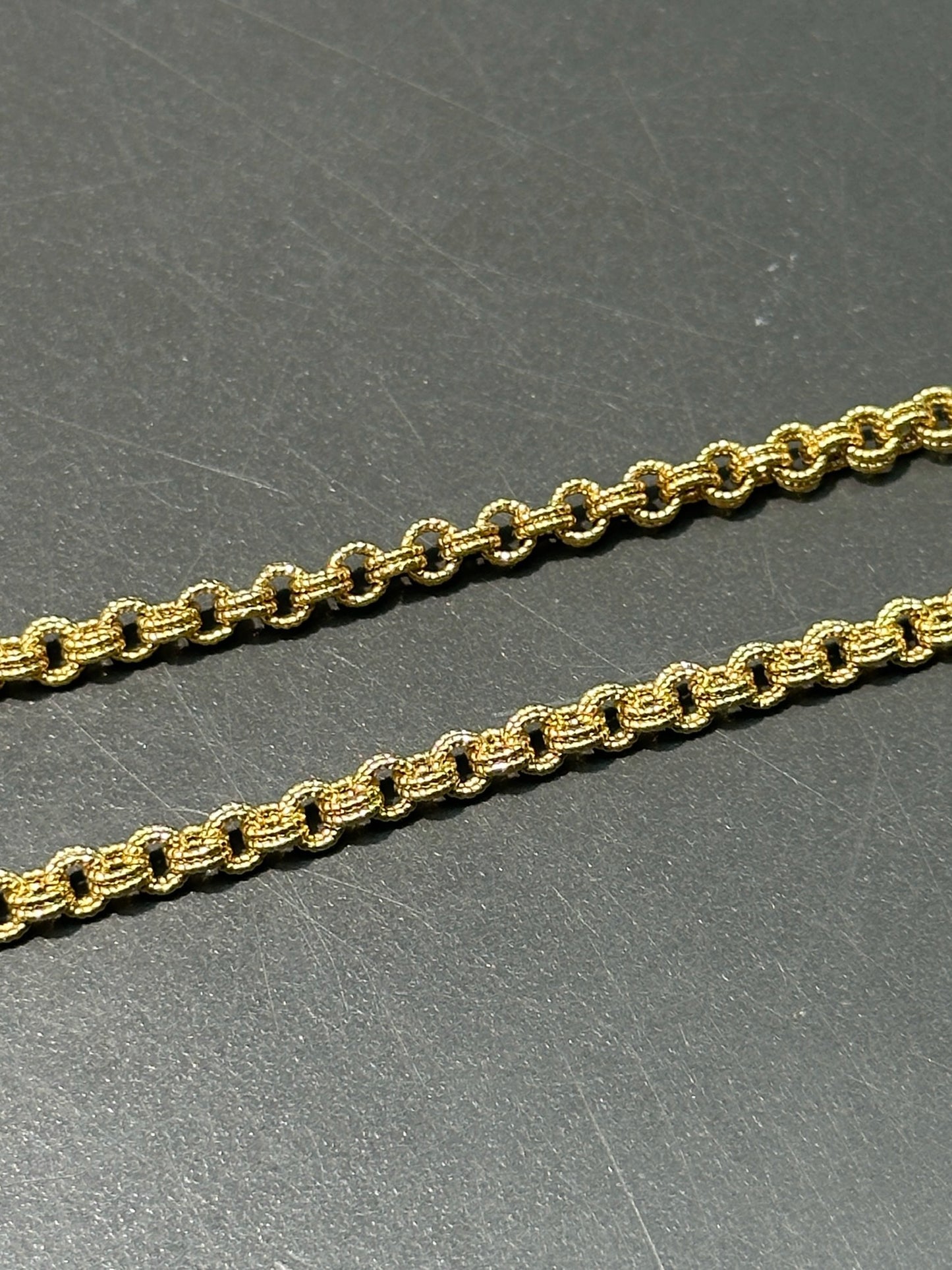 14K 黄金 3.5 毫米纯色花式链状项链