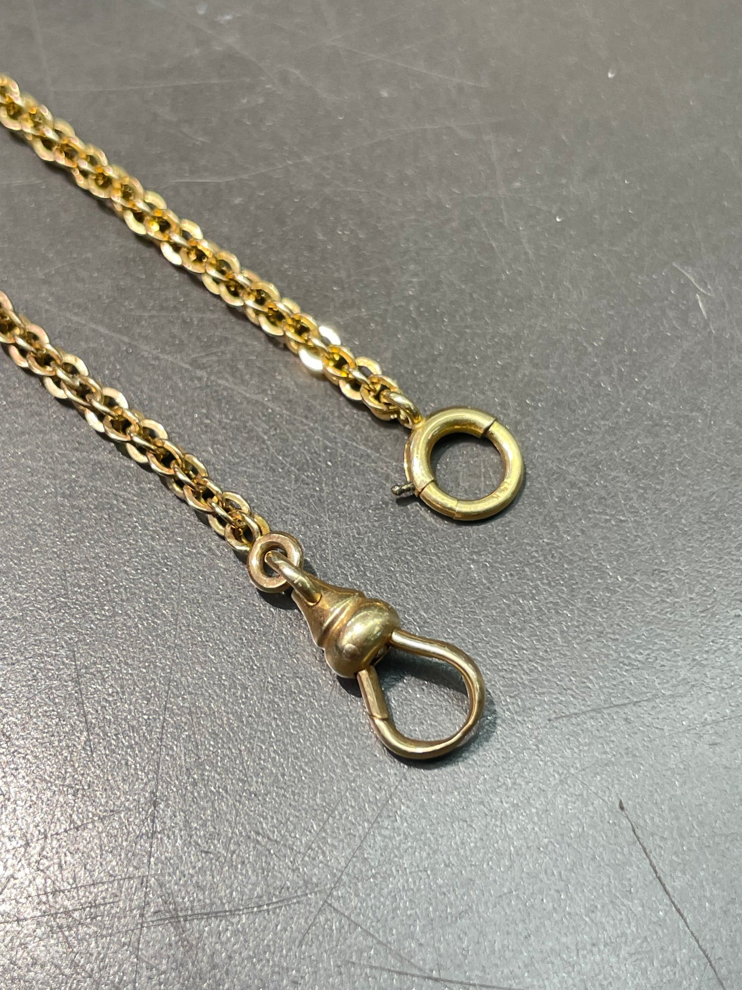 Antique 14K Gold Fancy Link Watch Chain Necklace 20.0 inch