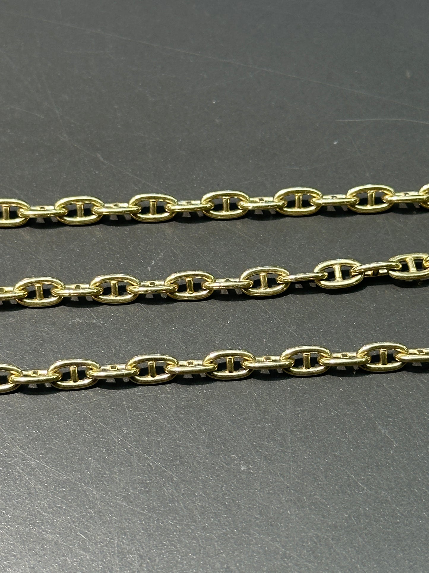 14K Yellow Gold 4.0 mm Solid Rounded Anchor Necklace 22.0 inch
