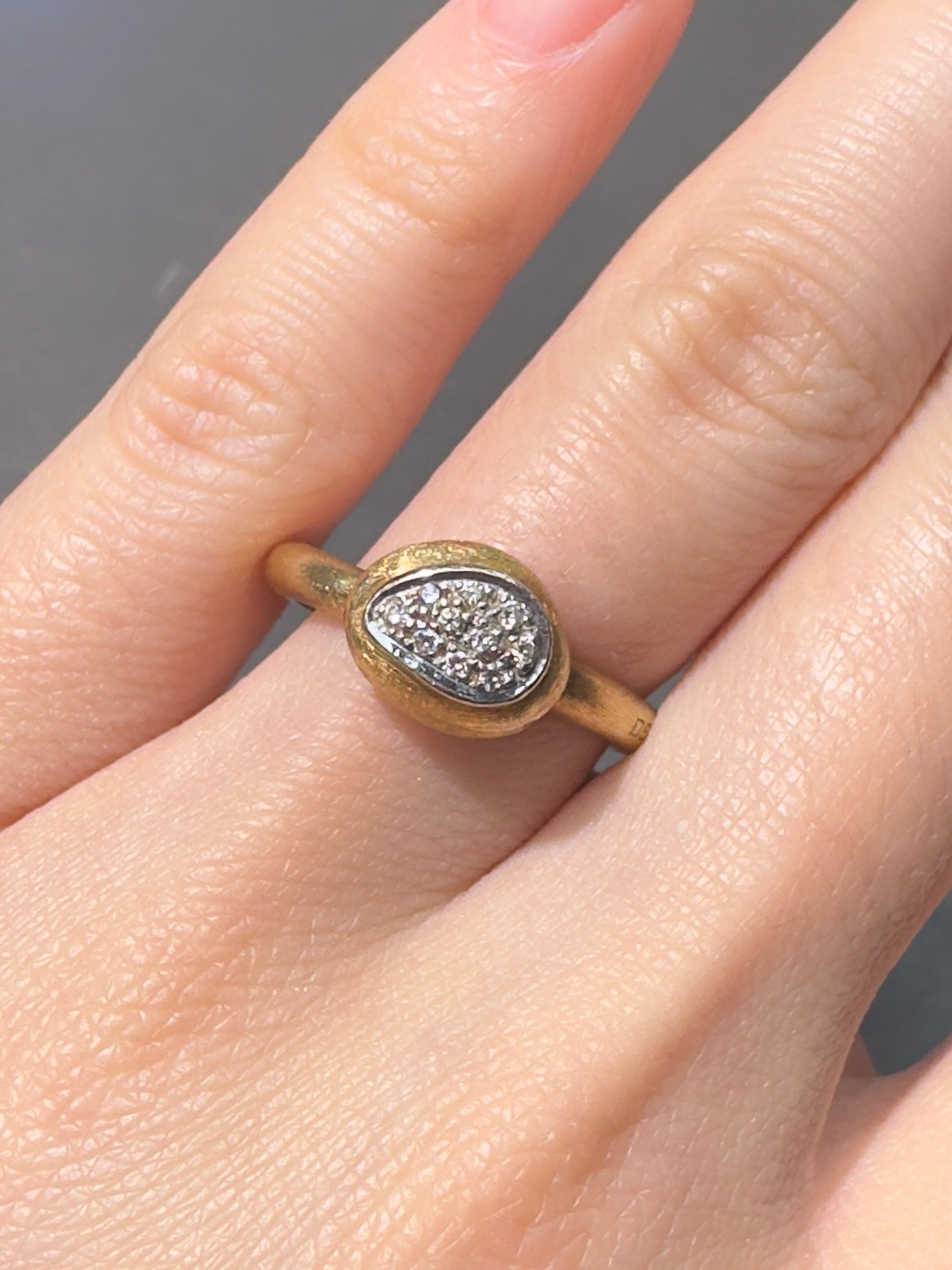 Marco Bicego 18K 金五彩斑斓 Isola 钻石戒指 尺寸 7