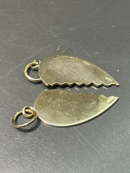 Vintage 14K Yellow Gold Broken Heart Charm