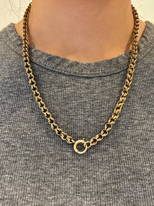 Antique 14K Yellow Gold Belcher Chain Necklace 20.0 inch