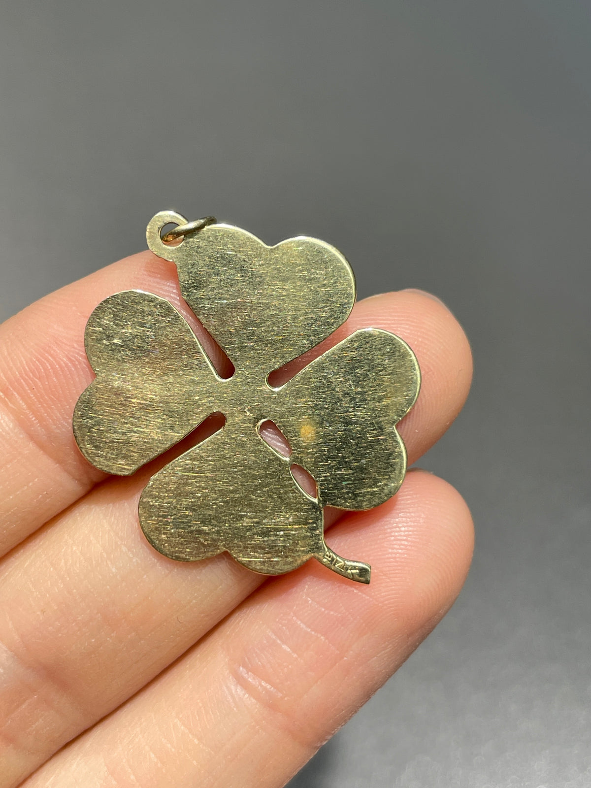 Vintage 14K Gold Large Clover Charm