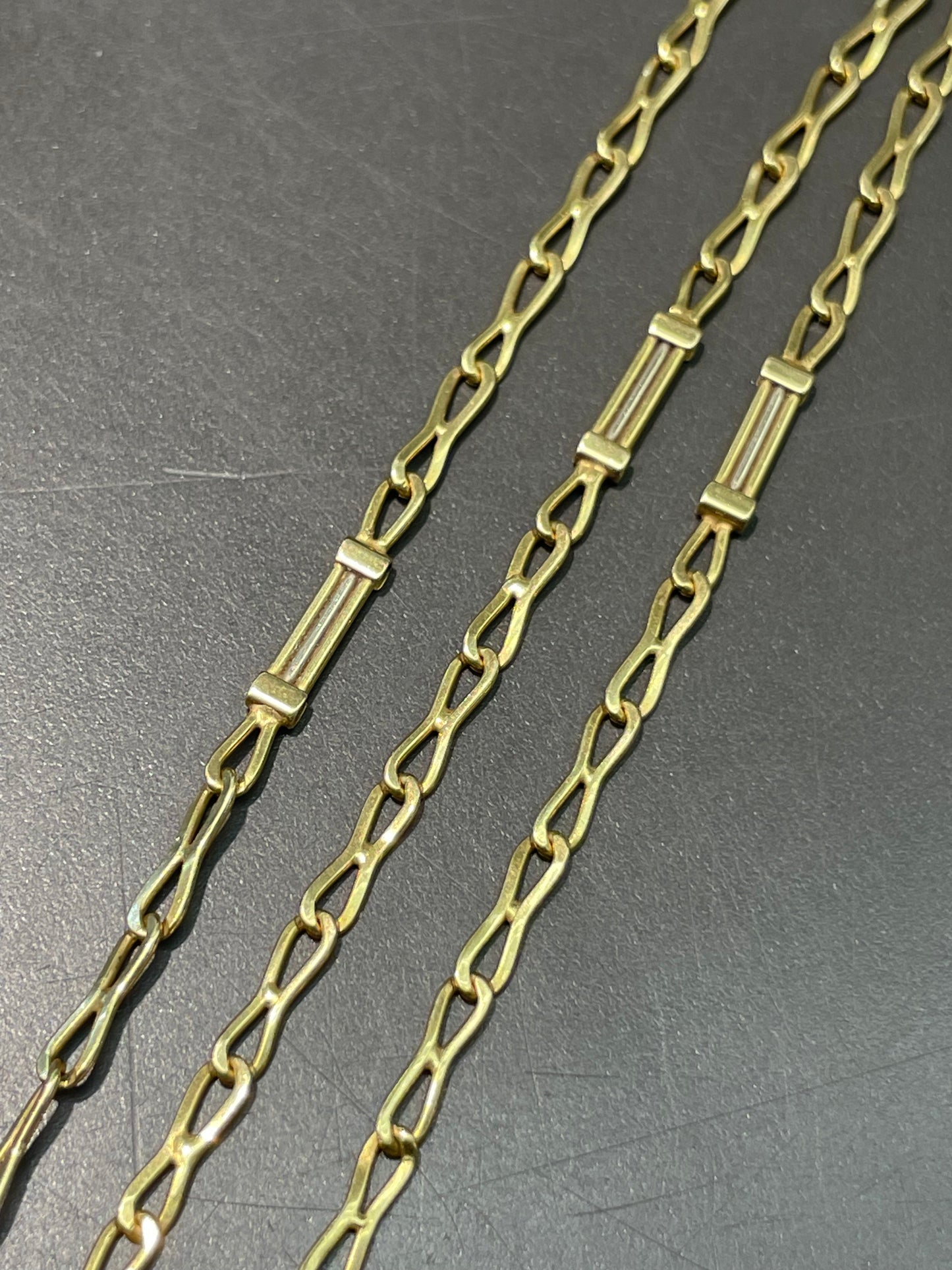 18K Yellow Gold Fancy Link Necklace 16.5 inch