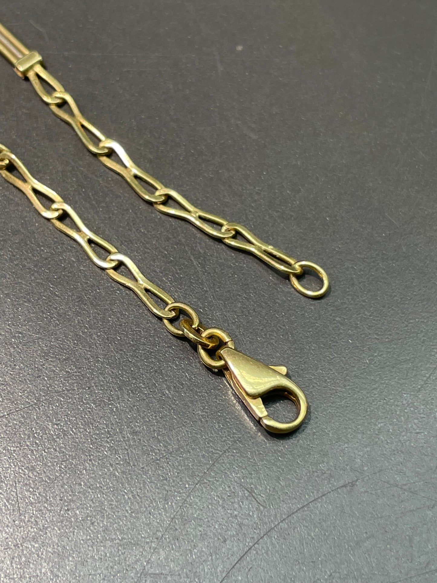 18K Yellow Gold Fancy Link Necklace 16.5 inch
