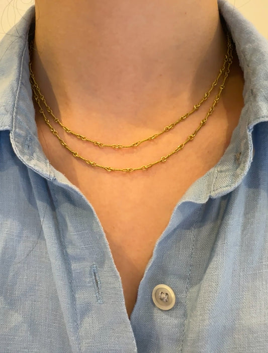 18K Yellow Gold 4.0 mm Hand-Twisted Chain Necklace 32.0 inches