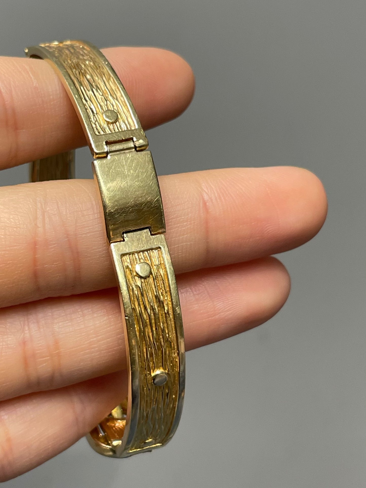 Vintage Hammerman Brothers 14K Yellow Gold Adjustable Buckle Belt Bracelet