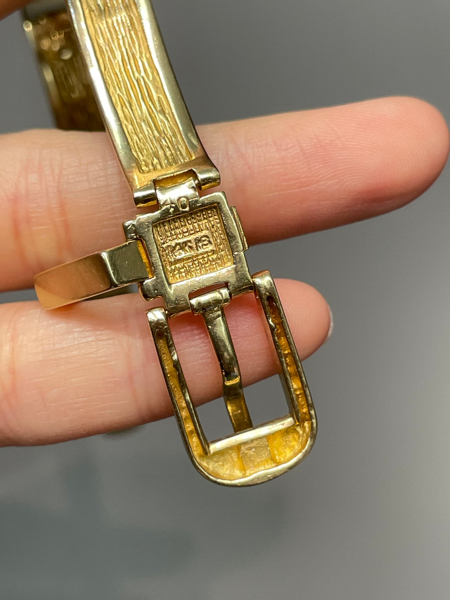 Vintage Hammerman Brothers 14K Yellow Gold Adjustable Buckle Belt Bracelet