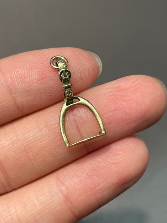 Vintage 14K Yellow Gold Buckle Horseshoe Charm