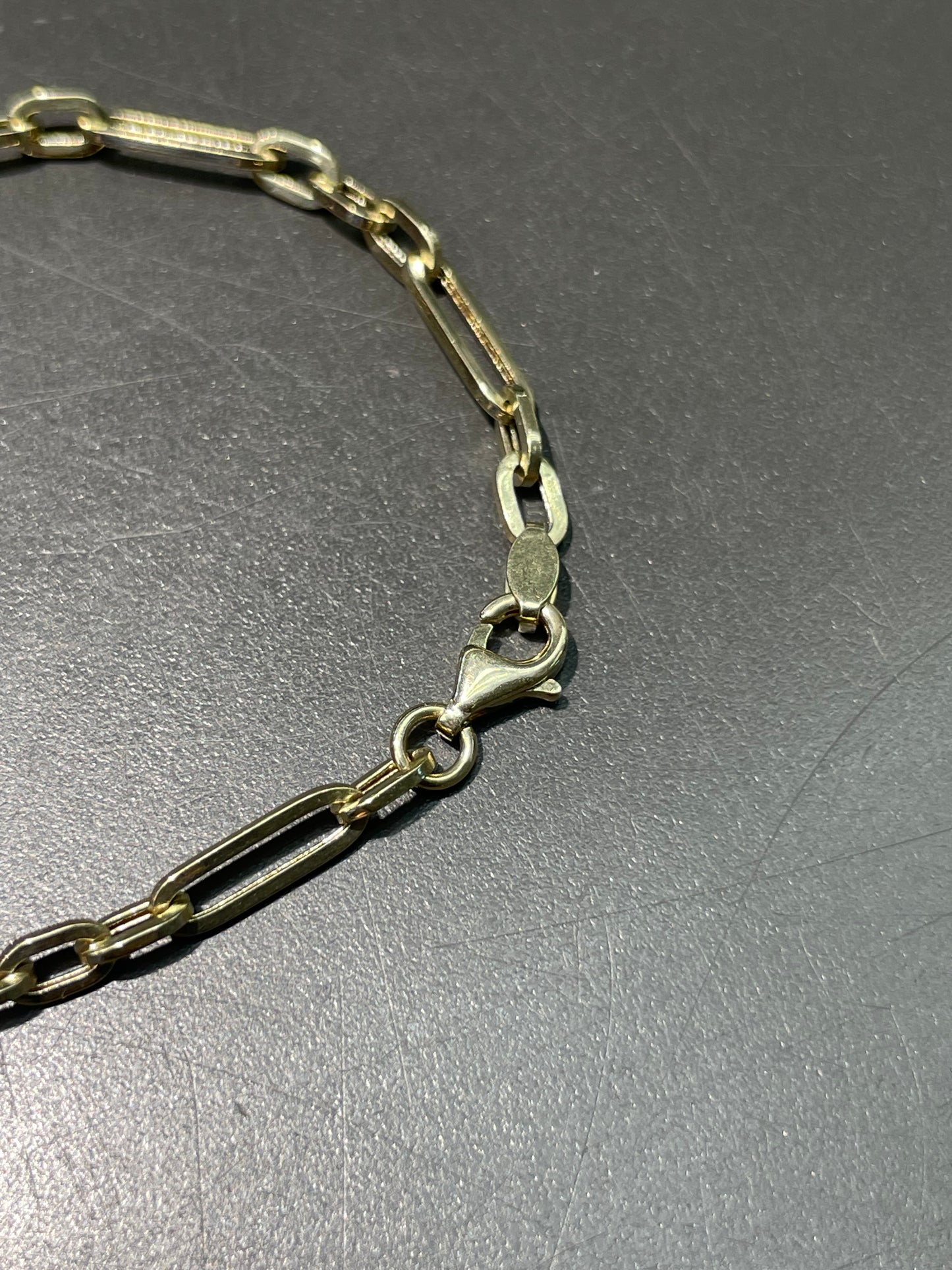 14K Yellow Gold Faceted Paper Clip Necklace 20.0 inch