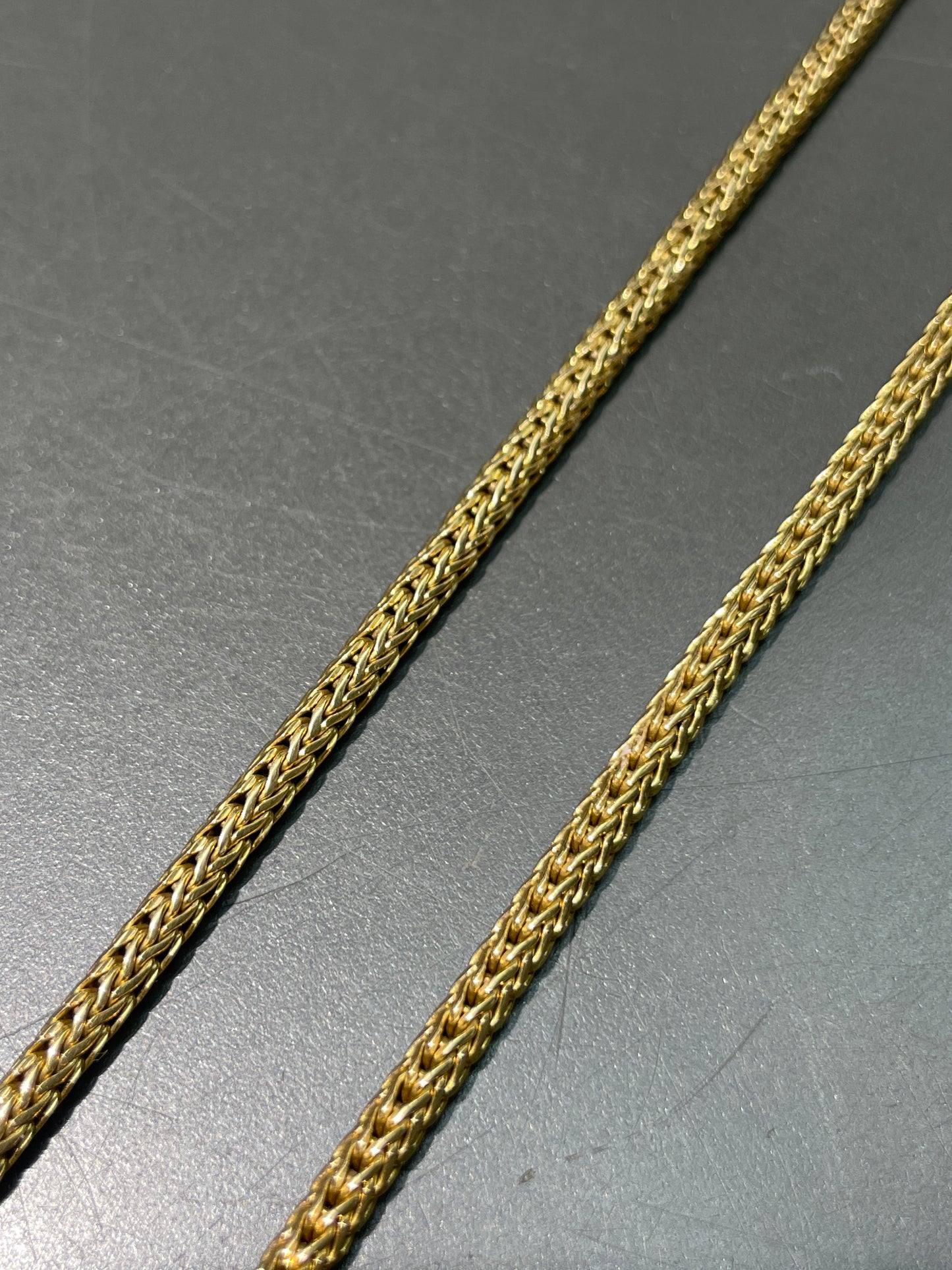Vintage Portuguese 19K Gold Foxtail Watch Chain Necklace