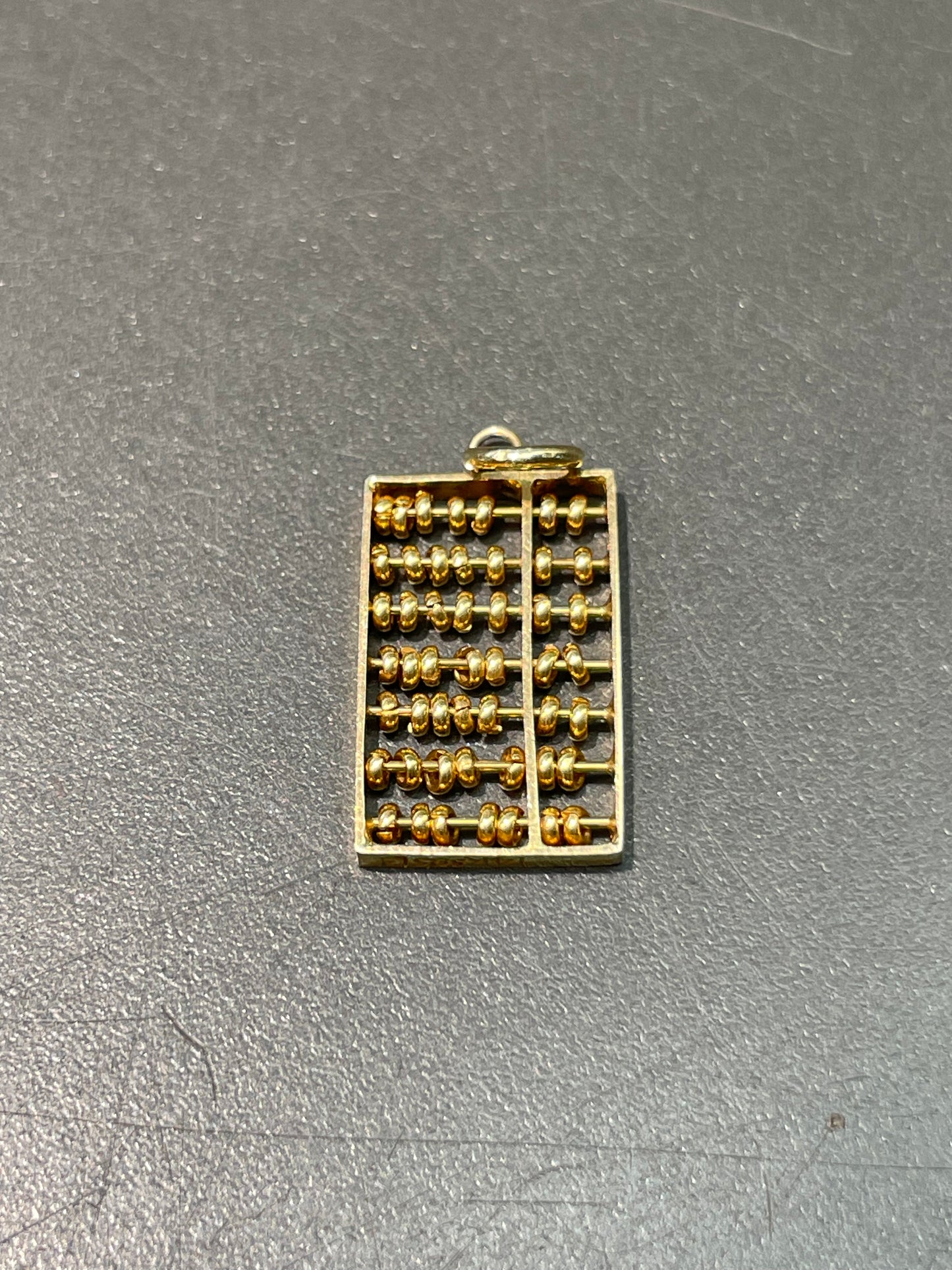 Vintage 14K Yellow Gold Articulating Abacus Charm Pendant