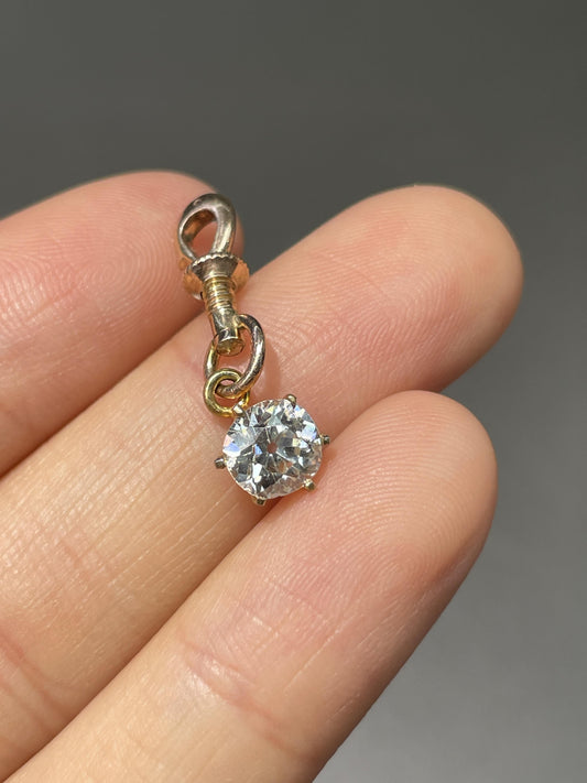 Vintage 14K Gold 0.81 CTW Old European Cut Diamond Charm Pendant