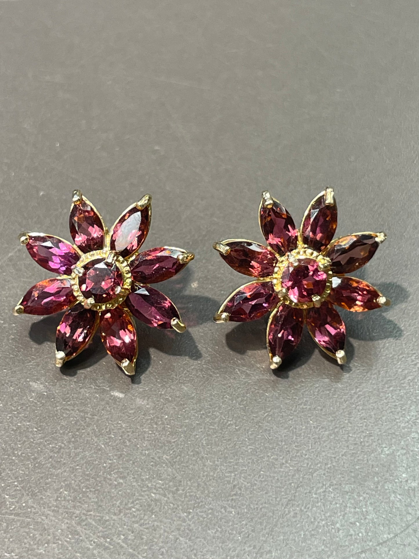 14K Yellow Gold 3.24 CTW Tourmaline Flower Cluster Earring