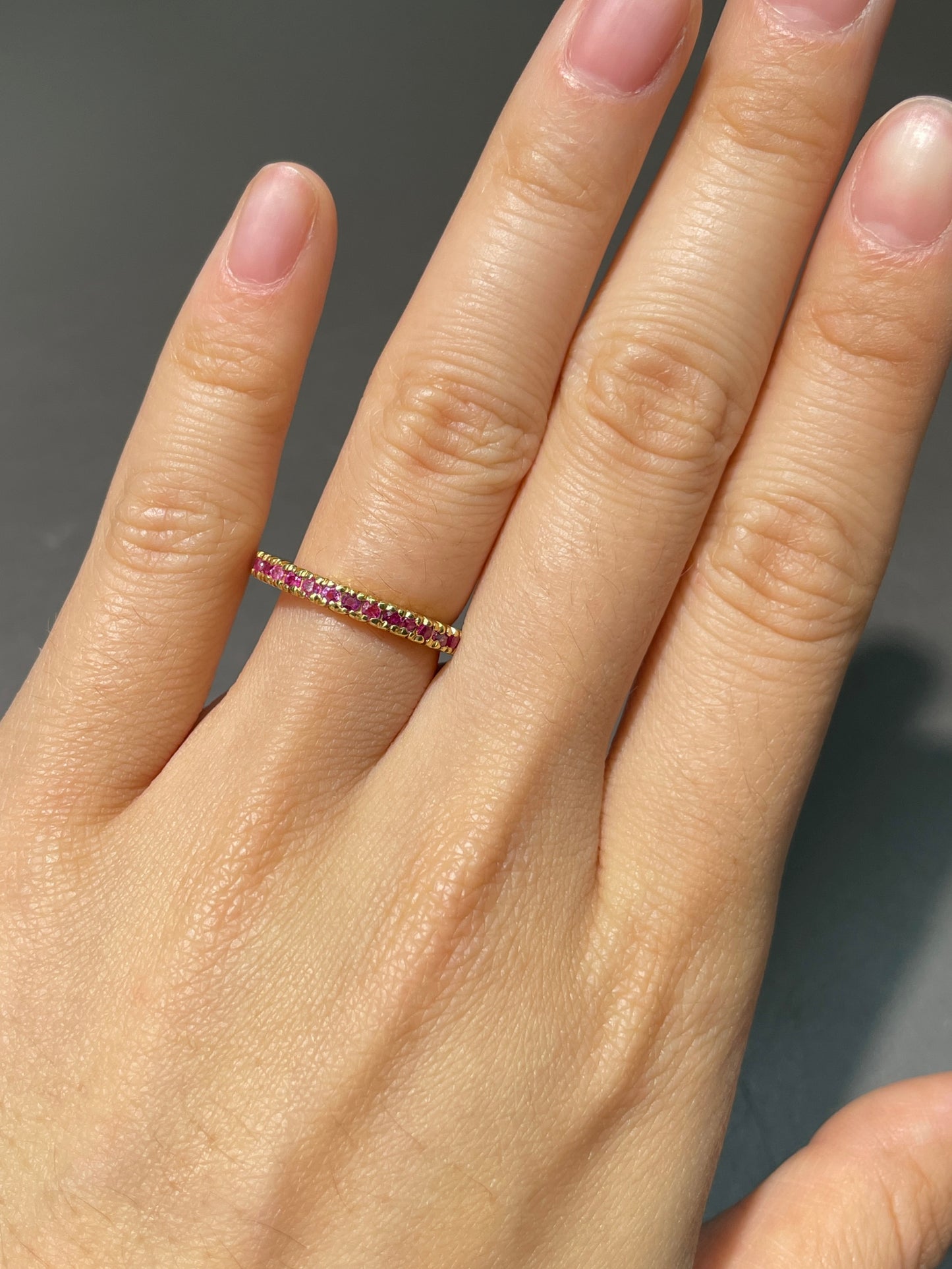14K Gold Ruby Eternity Band Ring