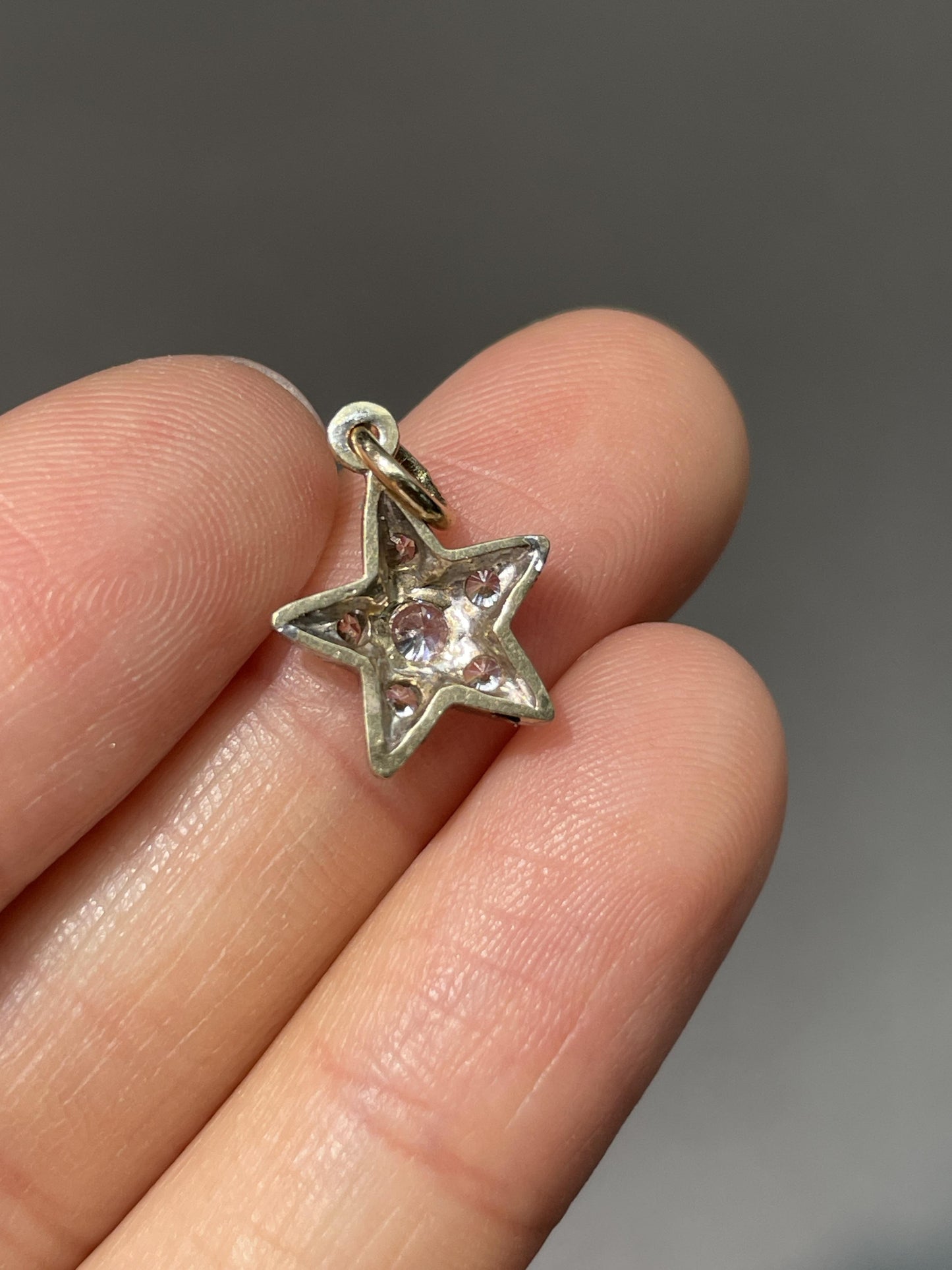 Vintage 14K Gold Diamond Star Charm