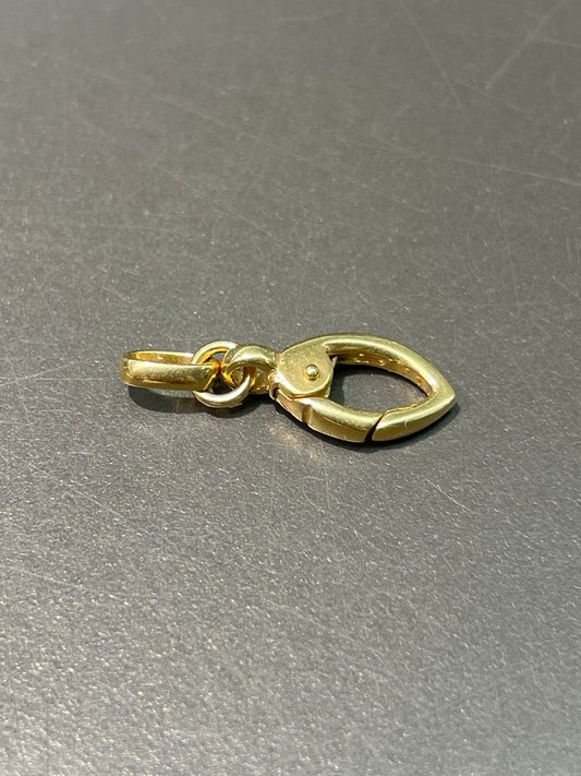 Vintage 14K Yellow Gold Elongated Carabiner Charm Holder