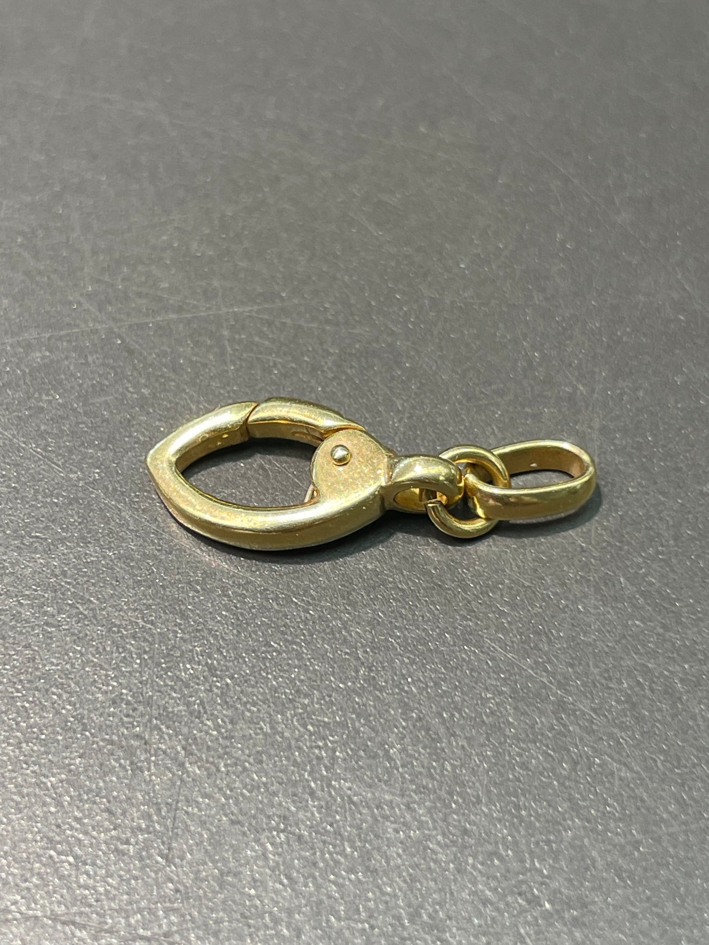 Vintage 14K Yellow Gold Elongated Carabiner Charm Holder