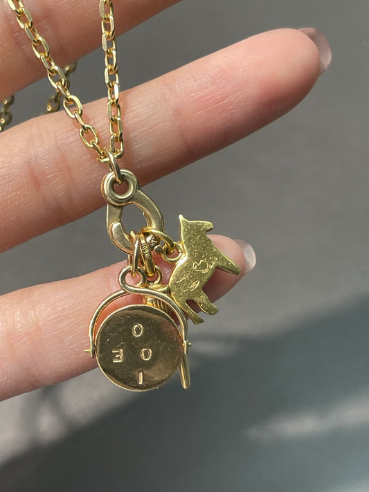 Vintage 14K Yellow Gold Charm Holder