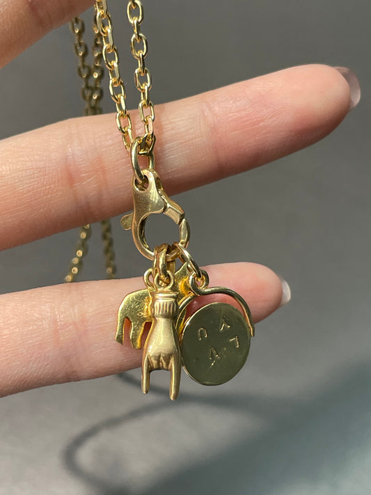 Vintage 18K Yellow Gold Carabiner Charm Holder