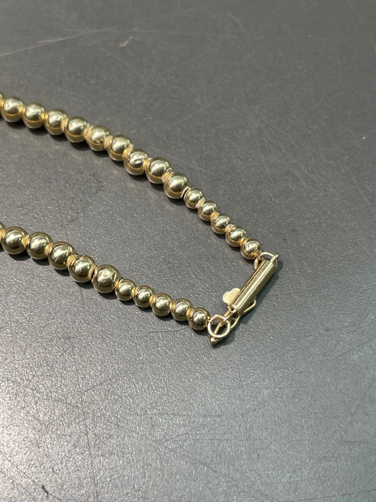Vintage 14K Gold Graduated Bead Necklace 17.0 inch