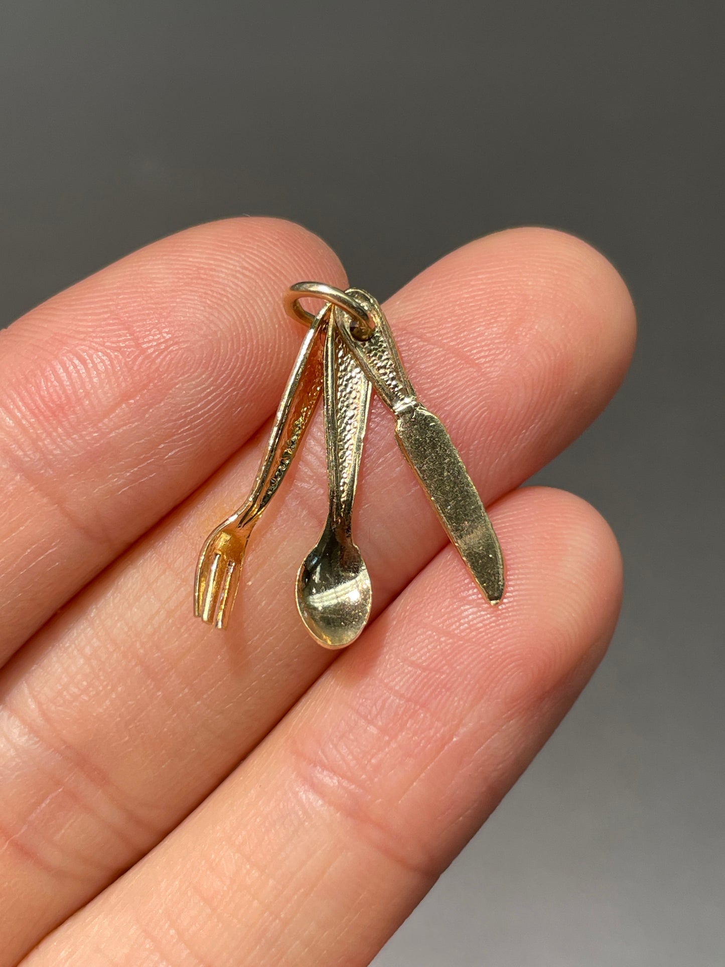 Vintage 14K Gold Utensils Charm