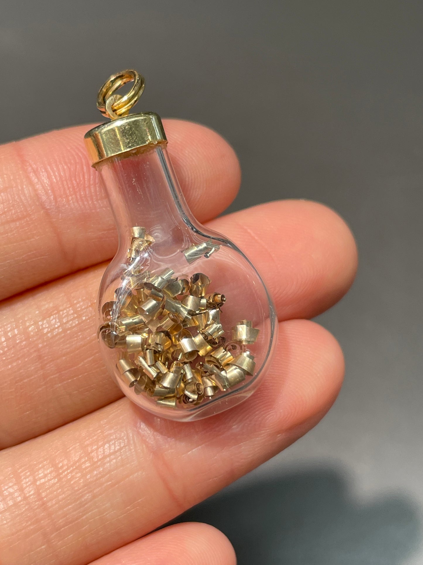 Vintage 14K Gold Shavings Dust Bottle Charm