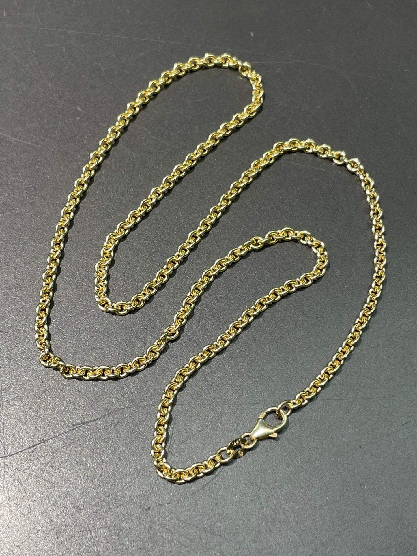 14K Gold 3.0 mm Oval Link Chain Necklace 16.0 inch