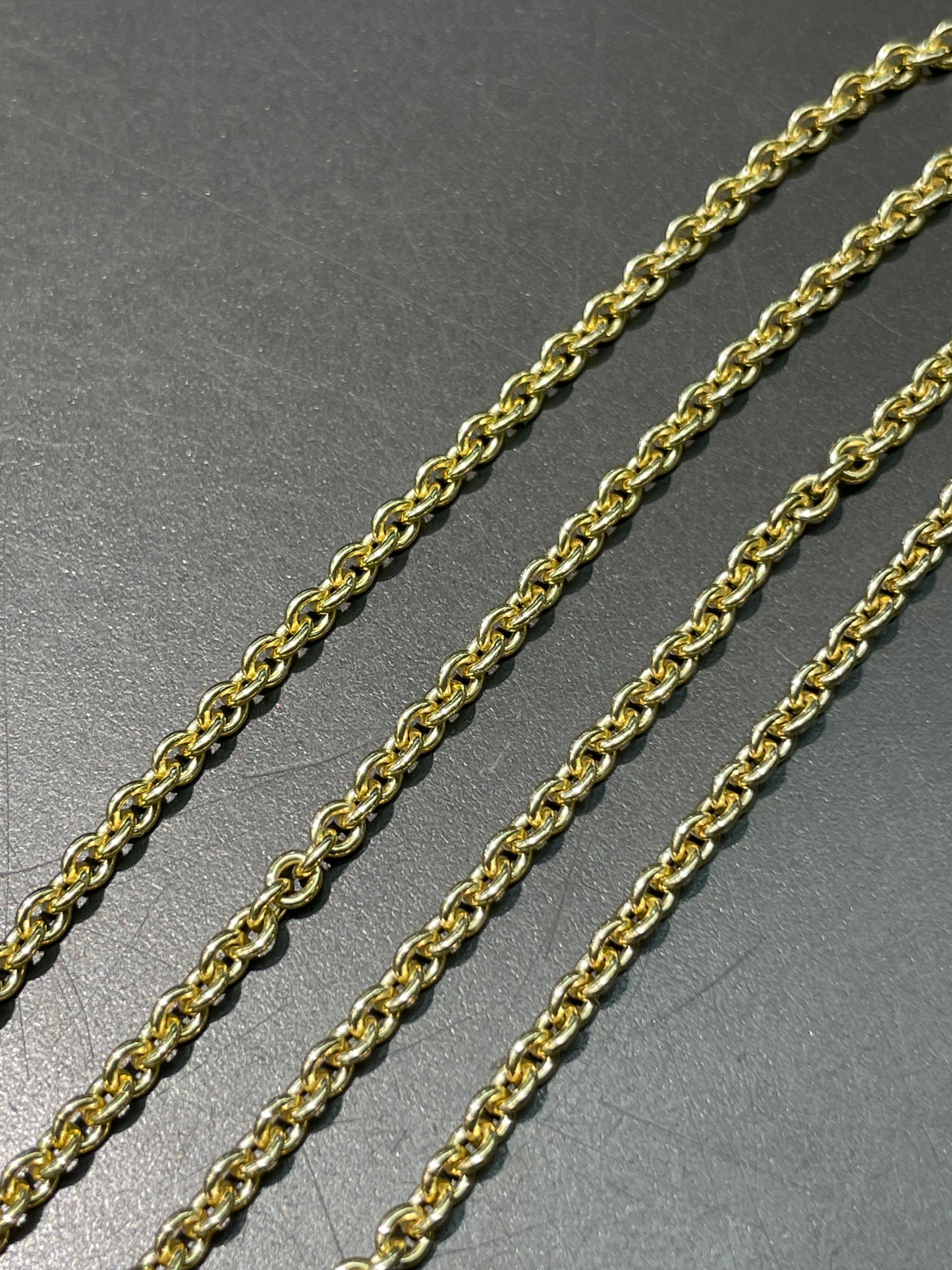 14K Gold 3.0 mm Oval Link Chain Necklace 16.0 inch
