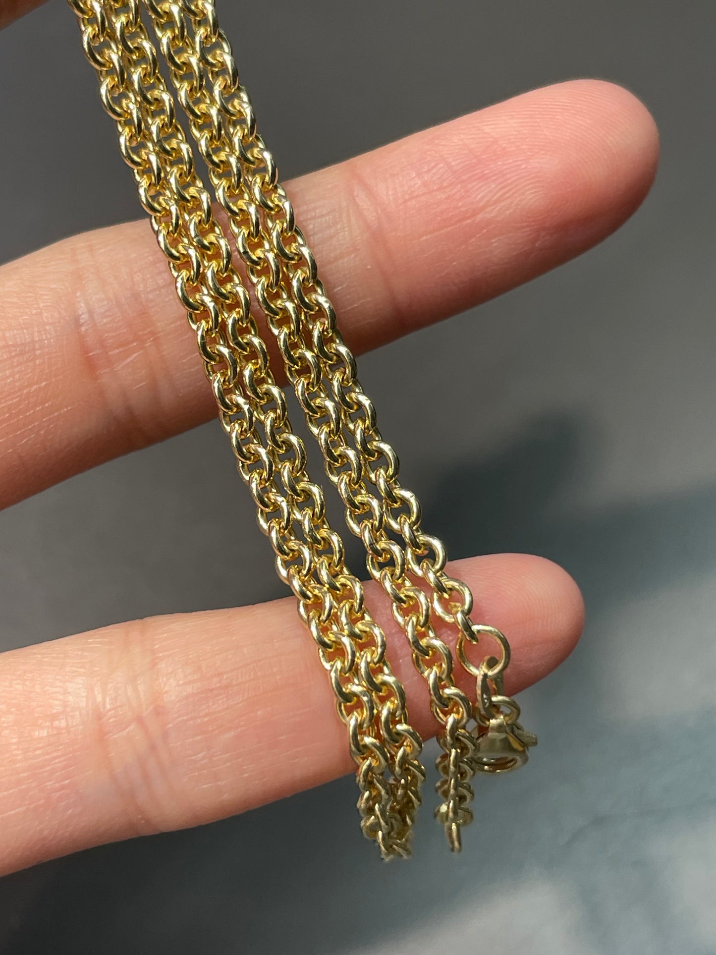 14K Gold 3.0 mm Oval Link Chain Necklace 16.0 inch