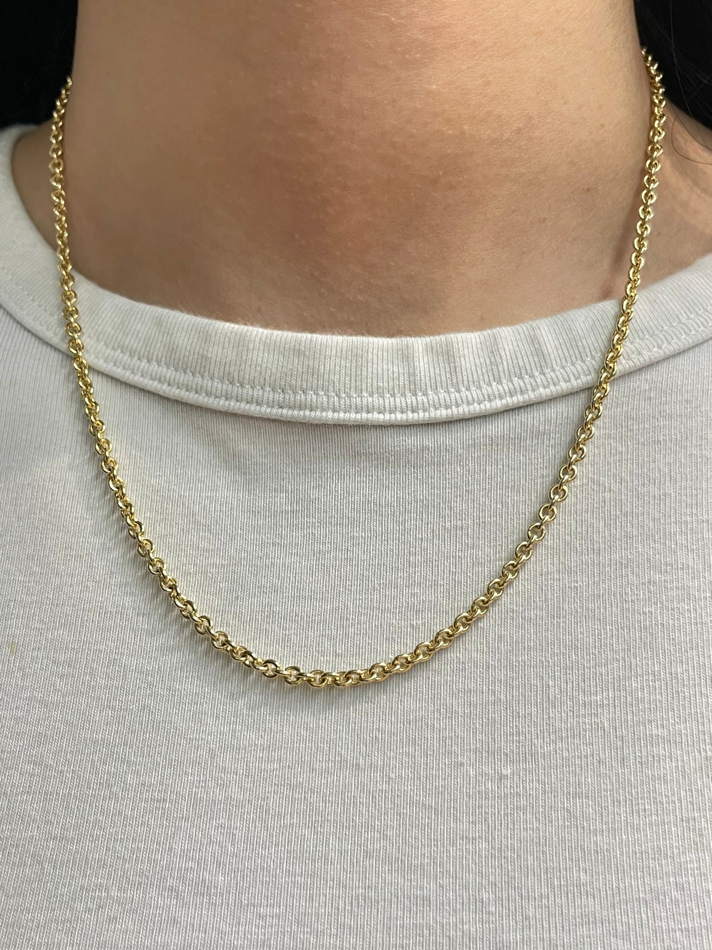 14K Gold 3.0 mm Oval Link Chain Necklace 16.0 inch
