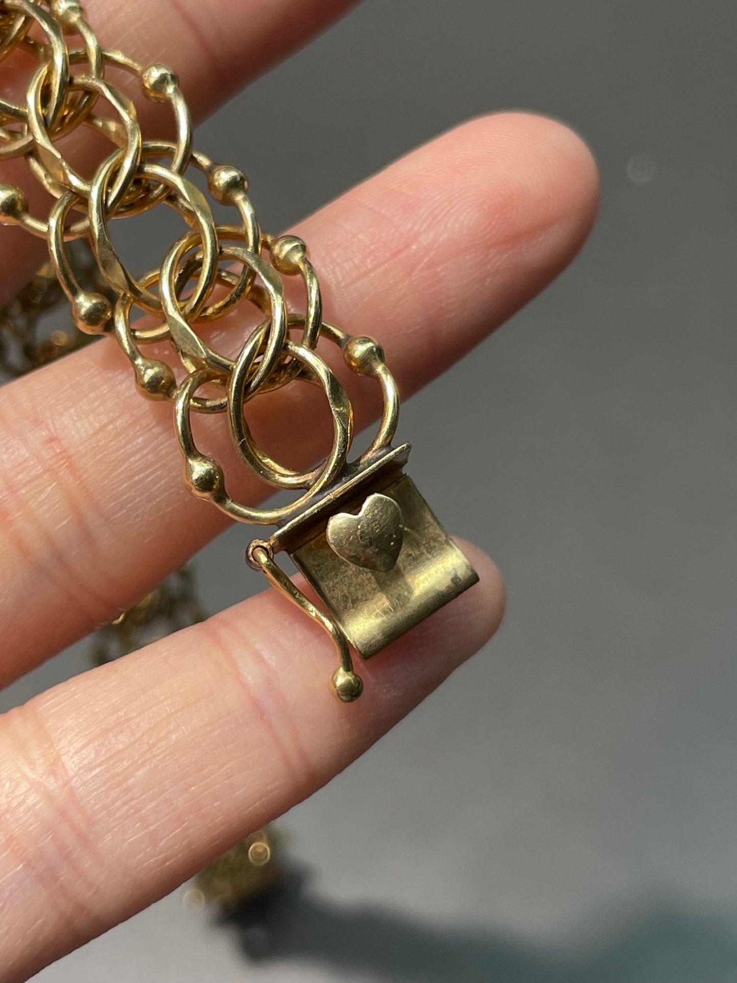 Vintage 14K Yellow Gold Wide Multi-Link Bracelet