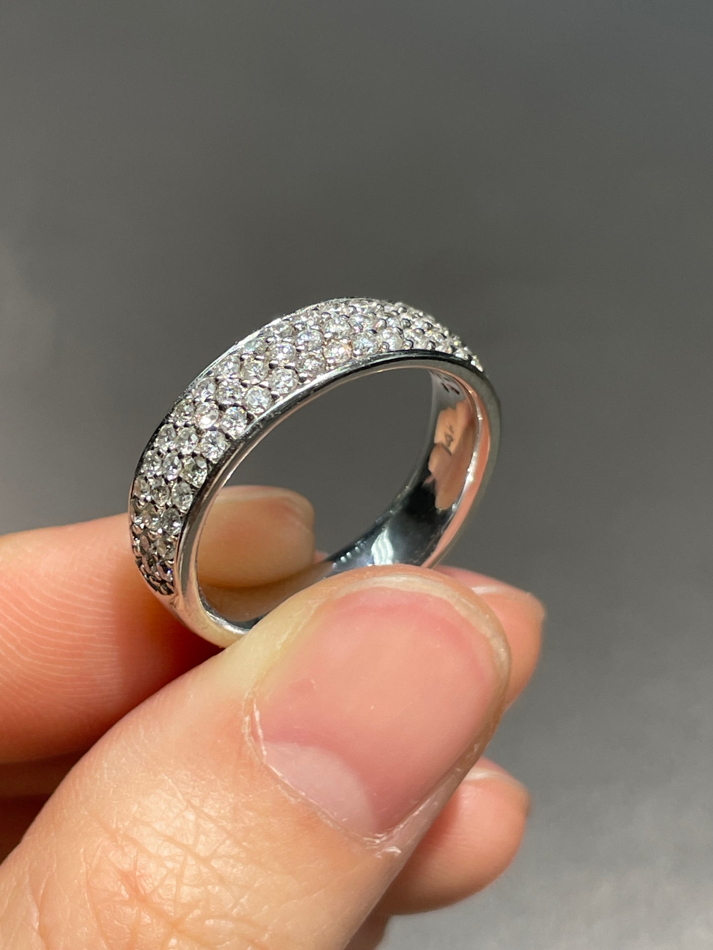 14K Gold 0.75 CTW Diamond Pave Ring Band