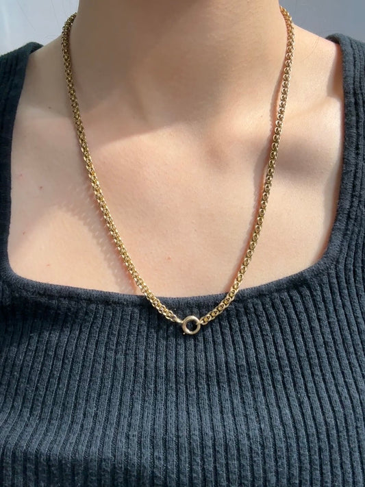 Antique 14K Gold Fancy Link Watch Chain 21.25 inch