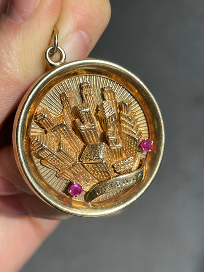 Vintage 14K Gold Large New York City Gateway Charm