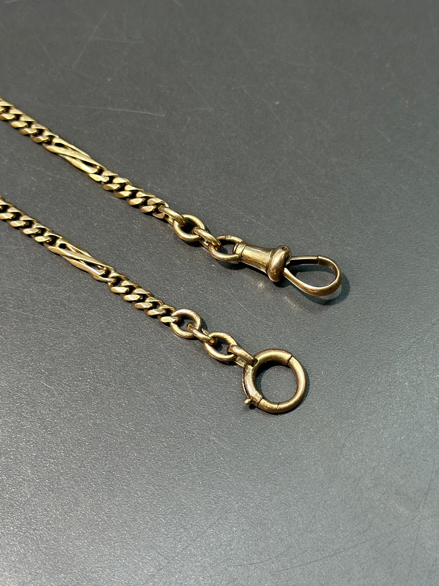 Vintage 18K Gold Curb Link Watch Chain