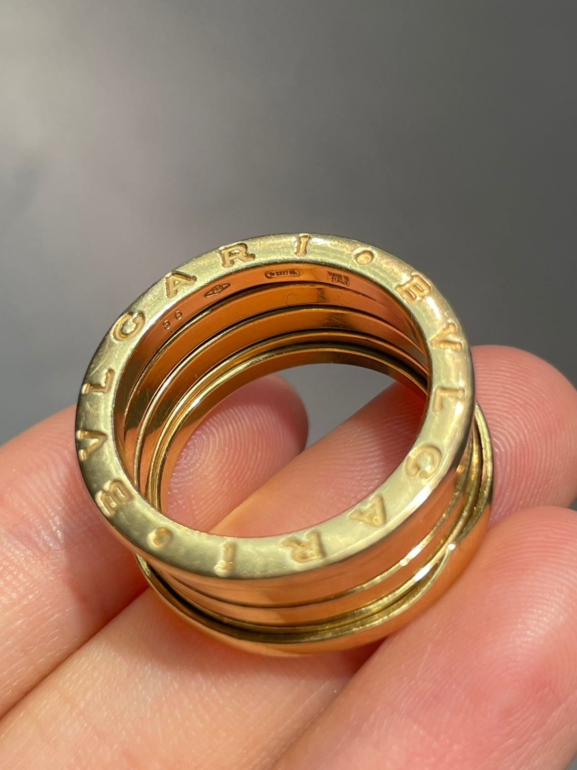 Blvgari 18K Gold B.zero1 Ring SZ 7.5