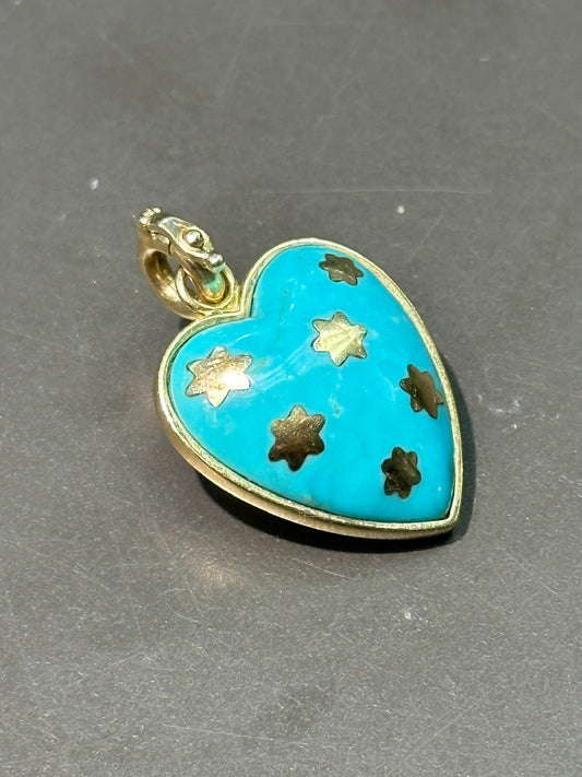 Storrow 14K 黄金安娜心形星星吊坠饰品