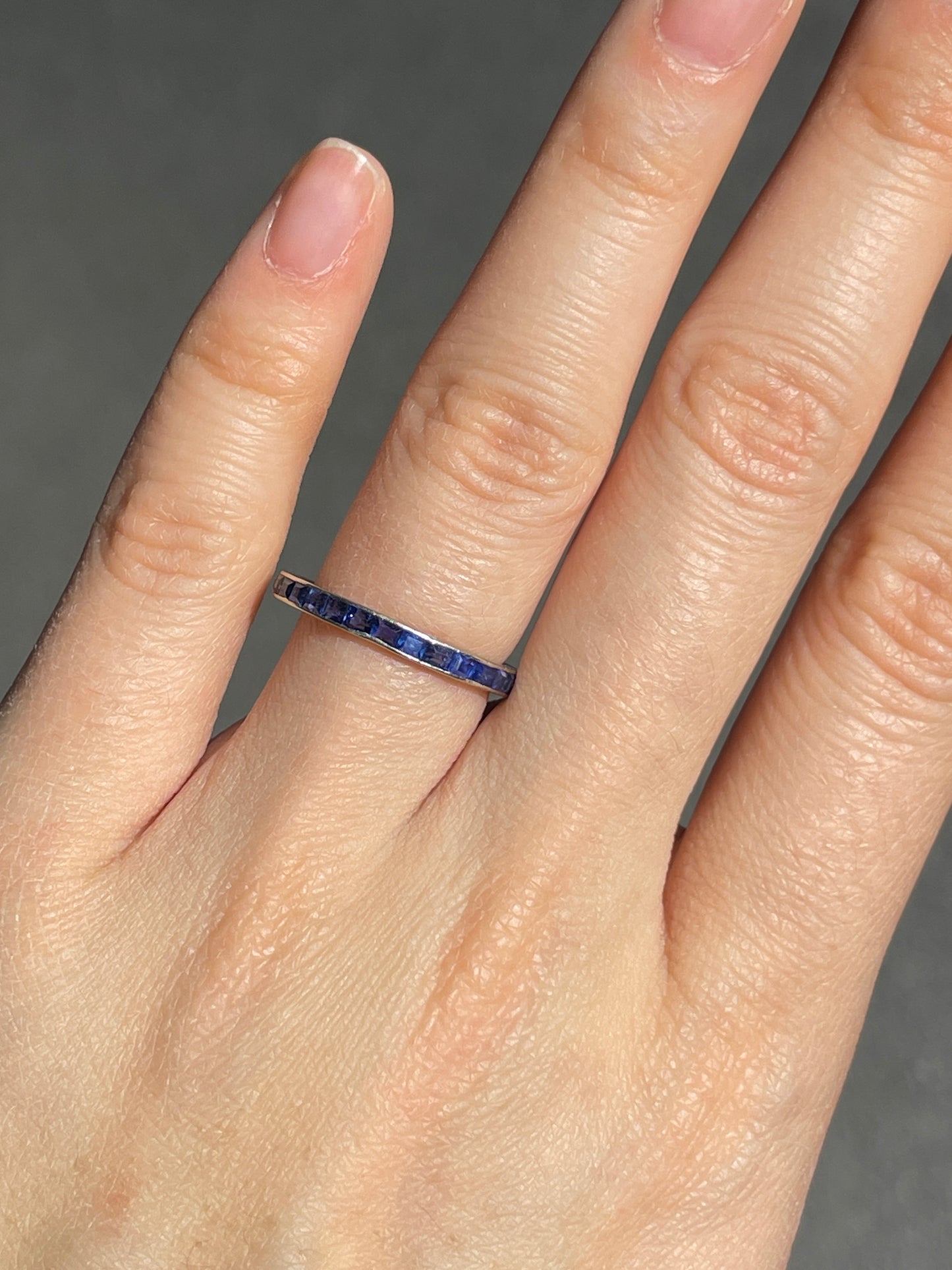 Antique French Platinum Sapphire Band Ring