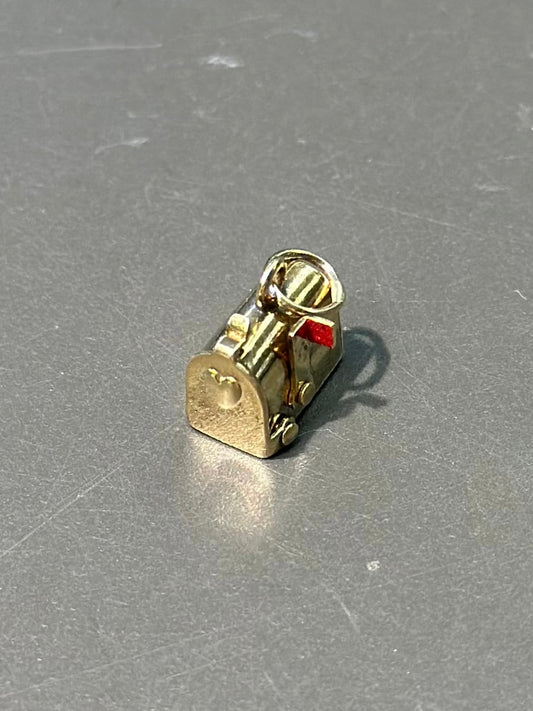 复古 14K 金铰接式邮箱吊饰