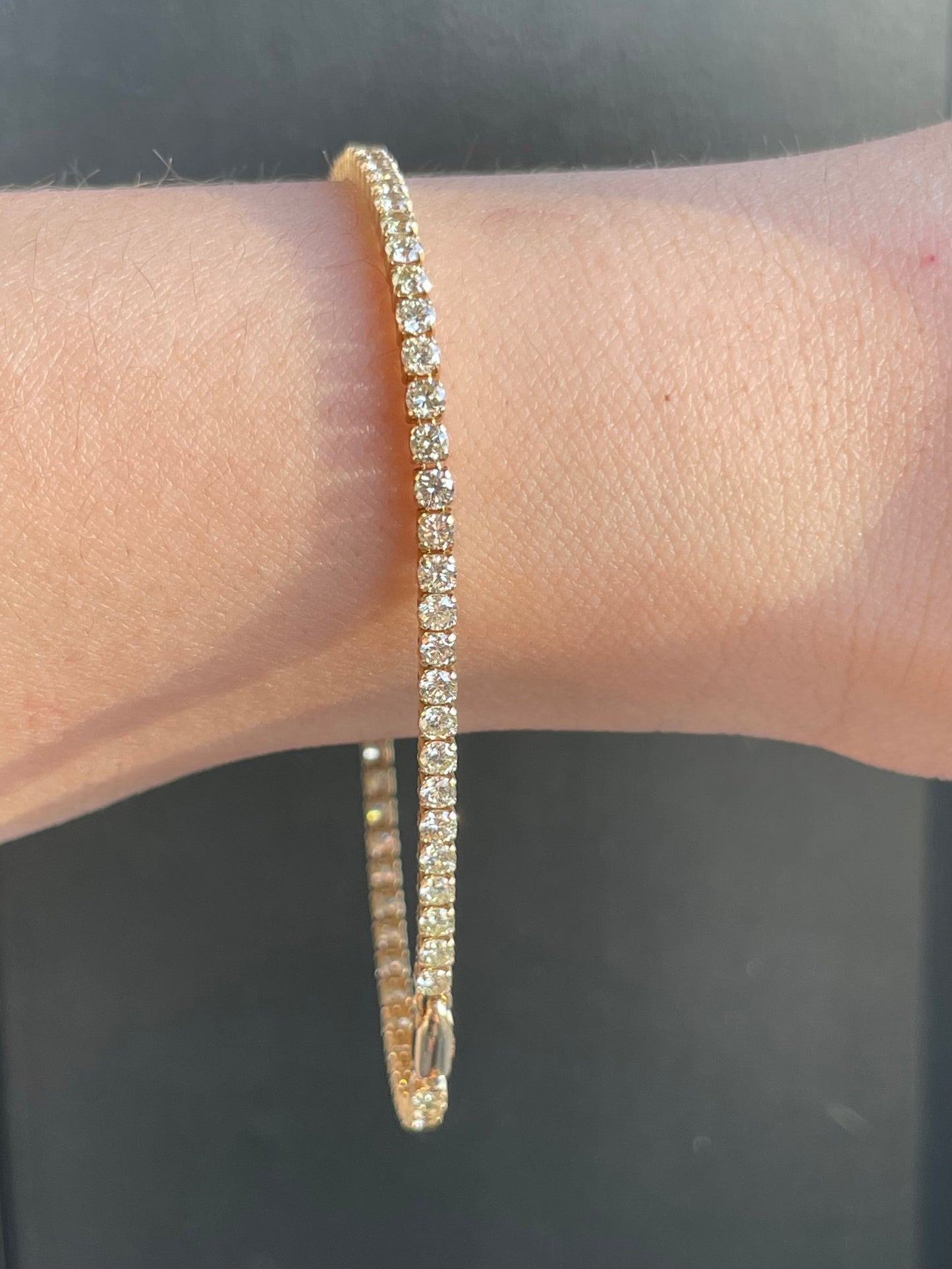 14K Yellow Gold 3.00 CTW Diamond Tennis Bracelet