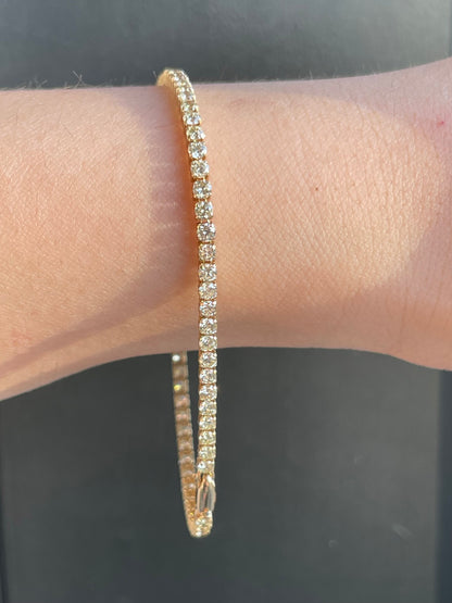 14K Yellow Gold 3.00 CTW Diamond Tennis Bracelet