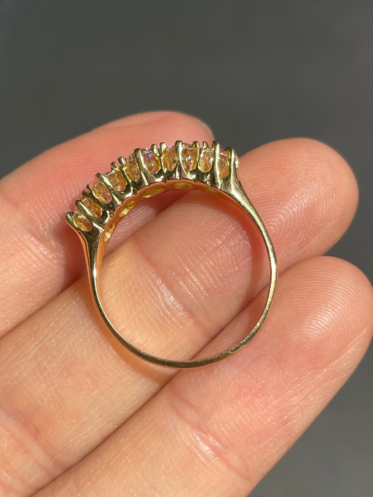 Antique Birks 14K Gold 1.46 CTW Five Stone Diamond Ring