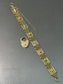 Victorian 9K Gold Turquoise and Pearl Padlock Gate Link Bracelet