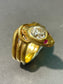 Antique 14K Gold 1.4 CTW Diamond Ruby Coiled Snake Ring