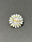 Art Nouveau 14K Gold White Daisy Enamel Brooch