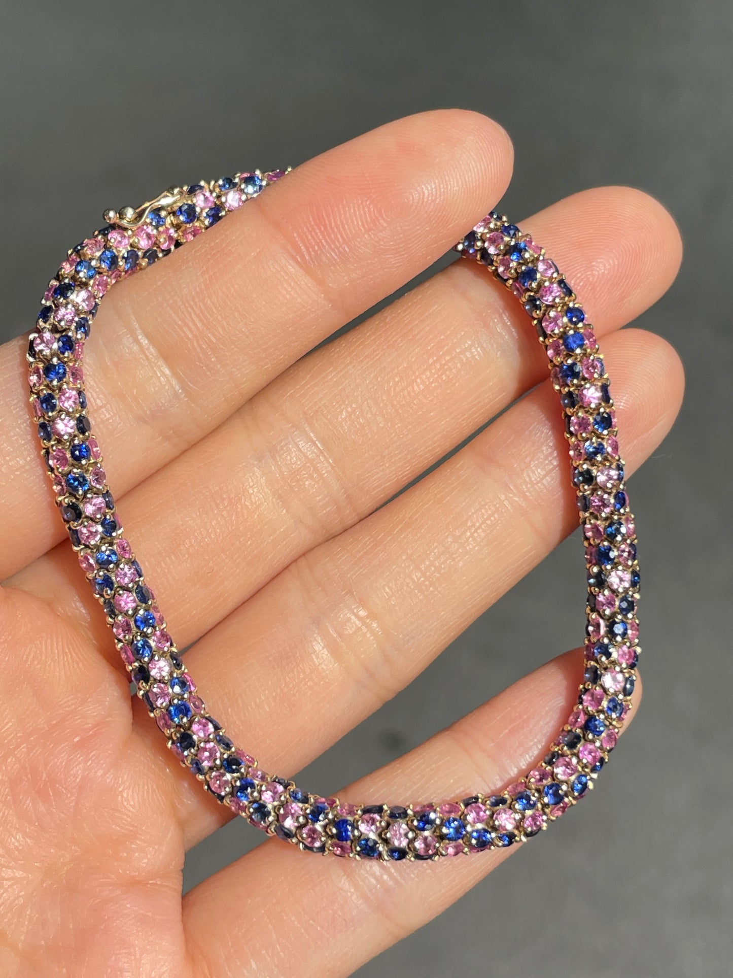 18K Gold Multi-Sapphire Bracelet