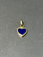 18K Gold Blue Enamel Heart